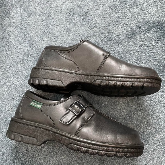 Eastland Women's 8.5 M Syracuse Black Leather Monk Strap Loafers Slip on Shoes - Picture 3 of 6